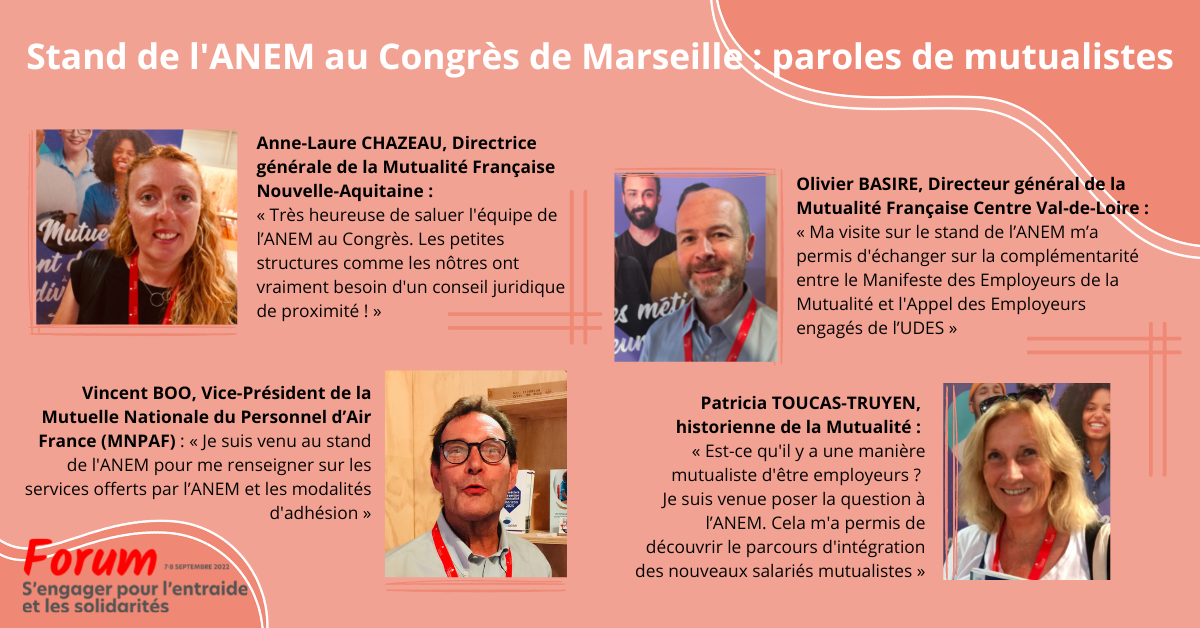 Verbatims de visiteurs mutualistes sur le stand de l'ANEM au Congrès de Marseille de la Mutualité Française