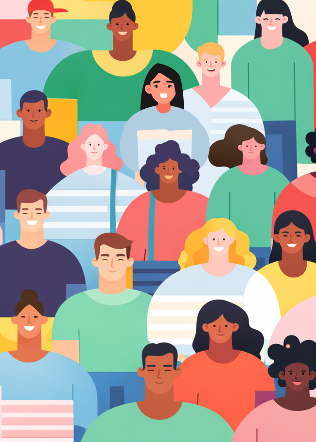 Foule de professionnels représentatifs de la diversité