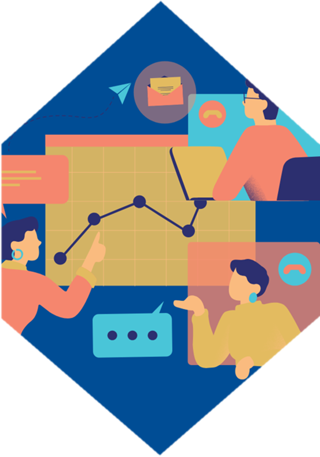 Equipe commerciale au travail