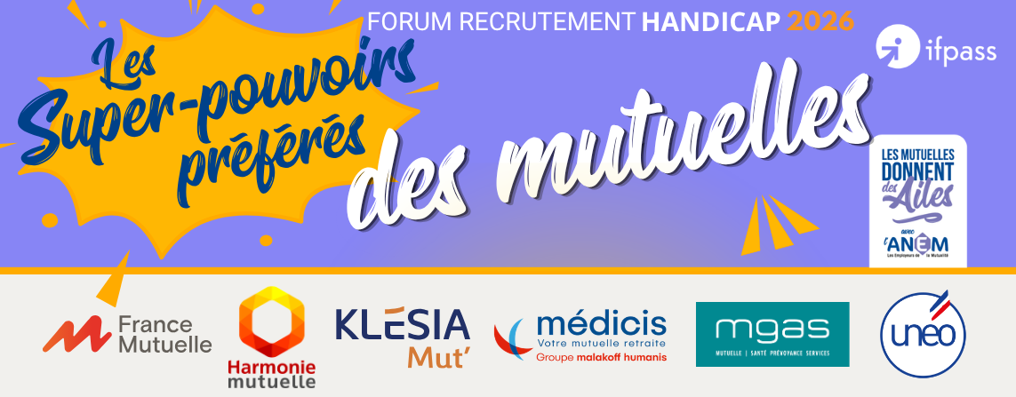 Les Employeurs de la Mutualité ont participé le 7 avril 2026 au Forum Recrutement Handicap organisé par l’Institut de Formation de la Profession de l’Assurance (IFPASS). L’ANEM était aux côtés de France Mutuelle, Harmonie Mutuelle, Klesia Mut’, Mutuelle Médicis, la MGAS et Unéo.